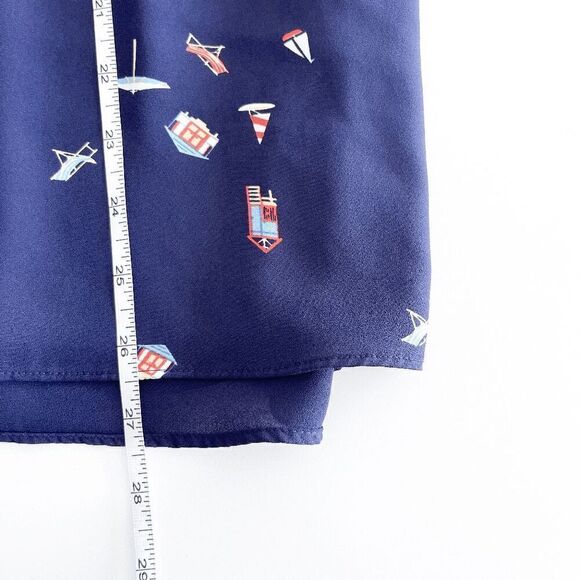 Reitmans Women's Scoop Neck Printed Sleeveless Chiffon Blouse Top Navy Size 2X - Picture 6 of 7